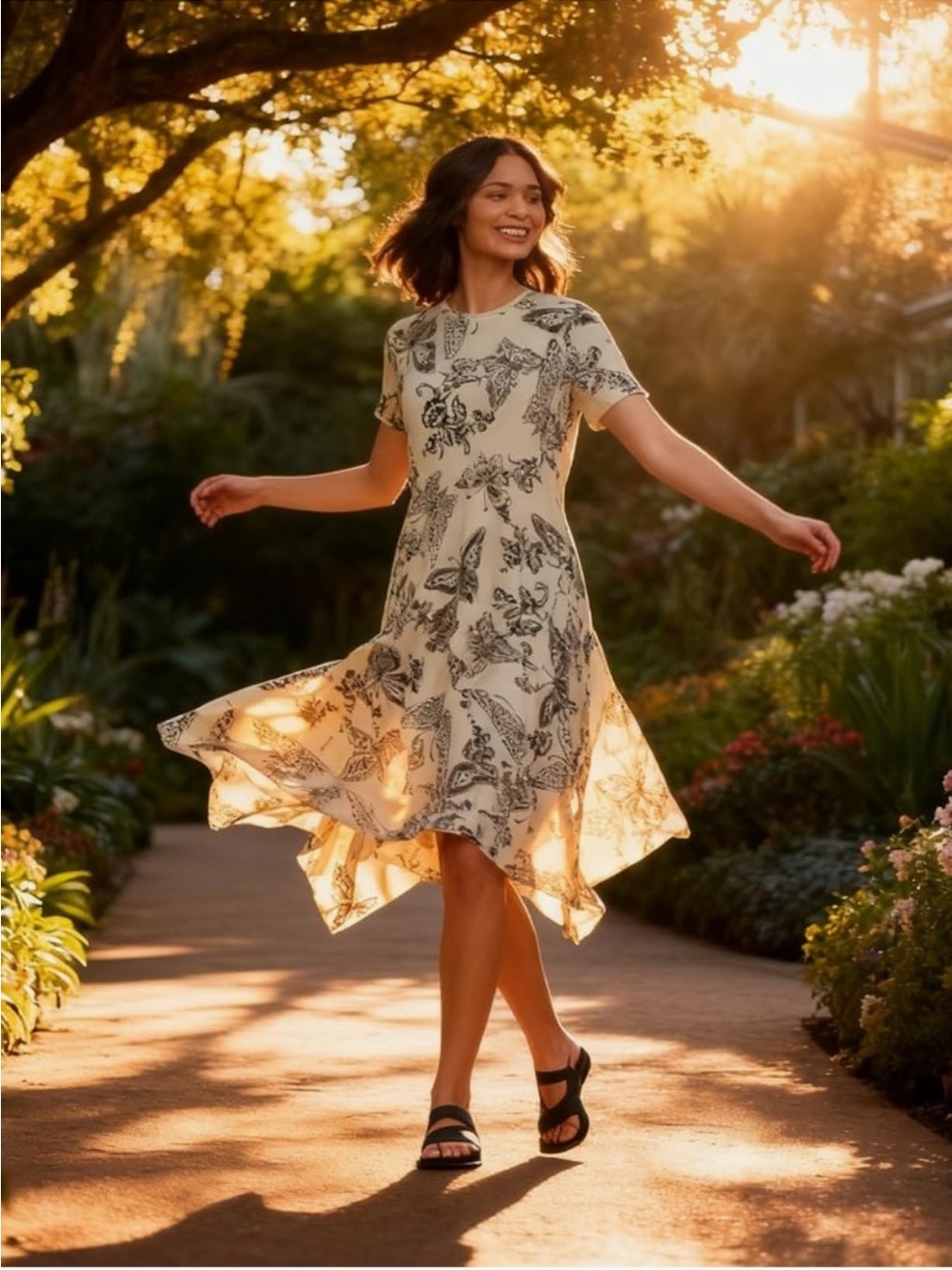 NWT Johnny Was - The Janie
Favorite Short Hankerchief Hem Dress in
Sydnee